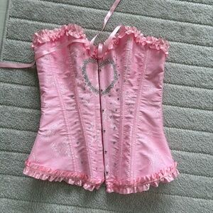 Custom made glitter heart corset